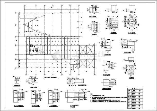 4s店钢结构图，钢框架，门式钢架天然基础-图二