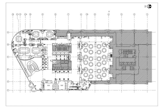 五星大酒店宴会厅室内设计CAD施工图_图1