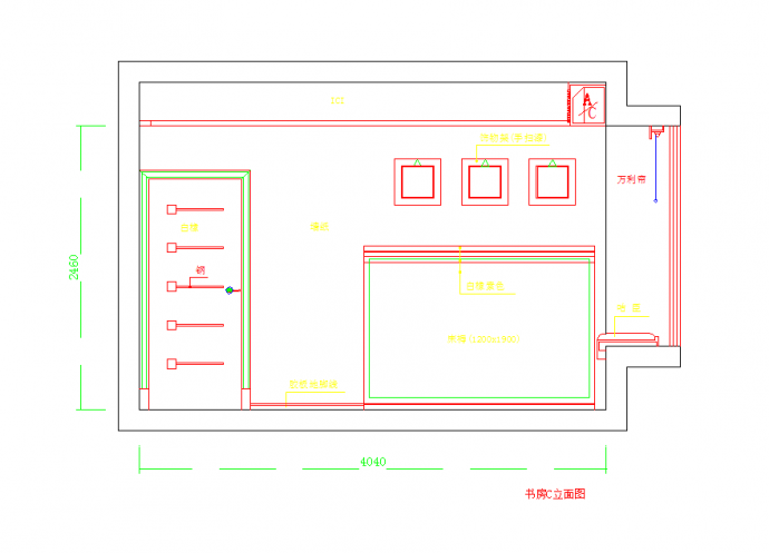 某地某简约三室两厅样板间装修图CAD图纸_图1