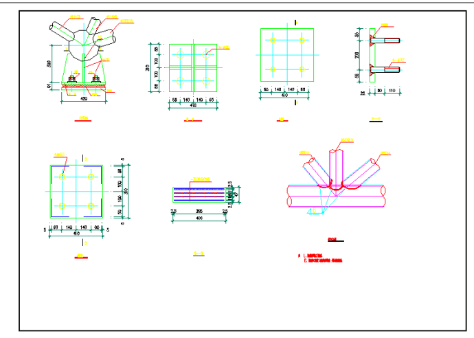 空间钢管桁架结构设支座节点构造详图_图1
