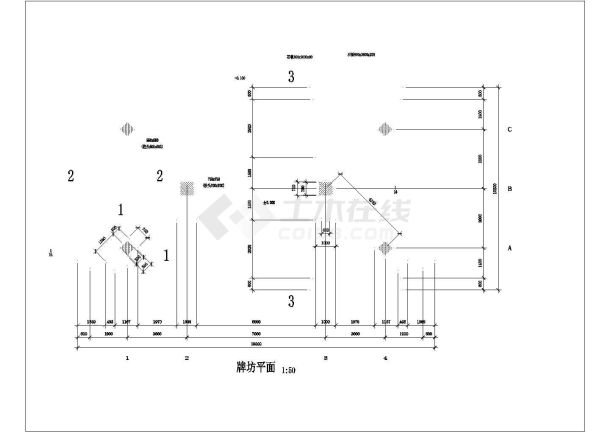 古建牌坊设计全套施工cad图-图一