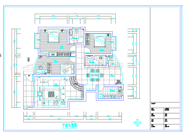 某地118㎡三室两厅设计方案CAD图纸-图一