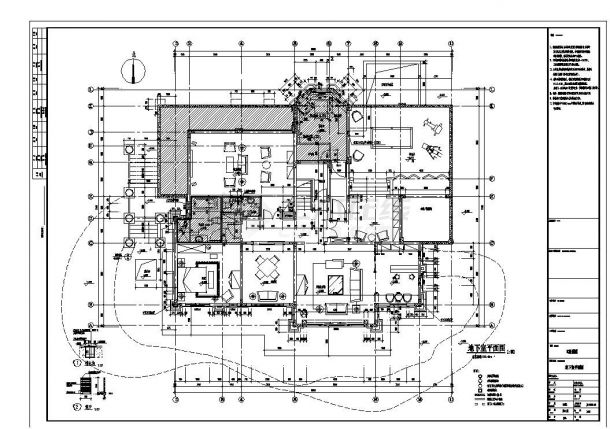 上海豪华气质欧式别墅装修设计CAD施工图-图一