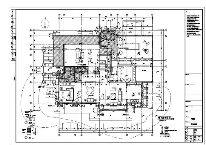 上海豪华气质欧式别墅装修设计CAD施工图_图1