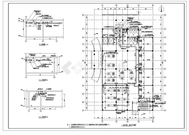 河南医院多层综合病房楼空调通风及防排烟系统设计CAD施工图-图一