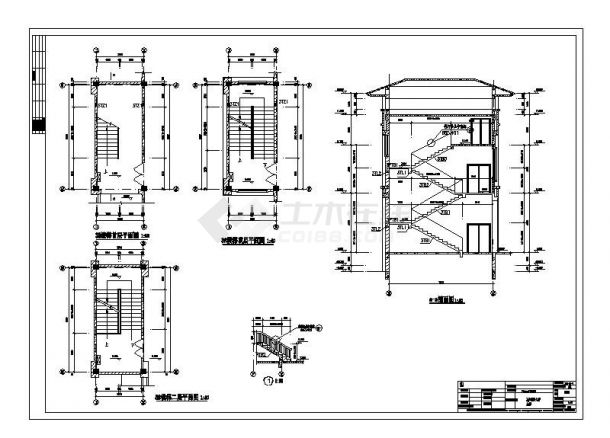 本工程为某学院四层教学楼建筑施工图,包含卫生间平面图,a