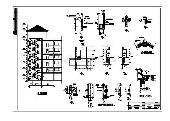 某大学文学院教学建筑施工图-图一