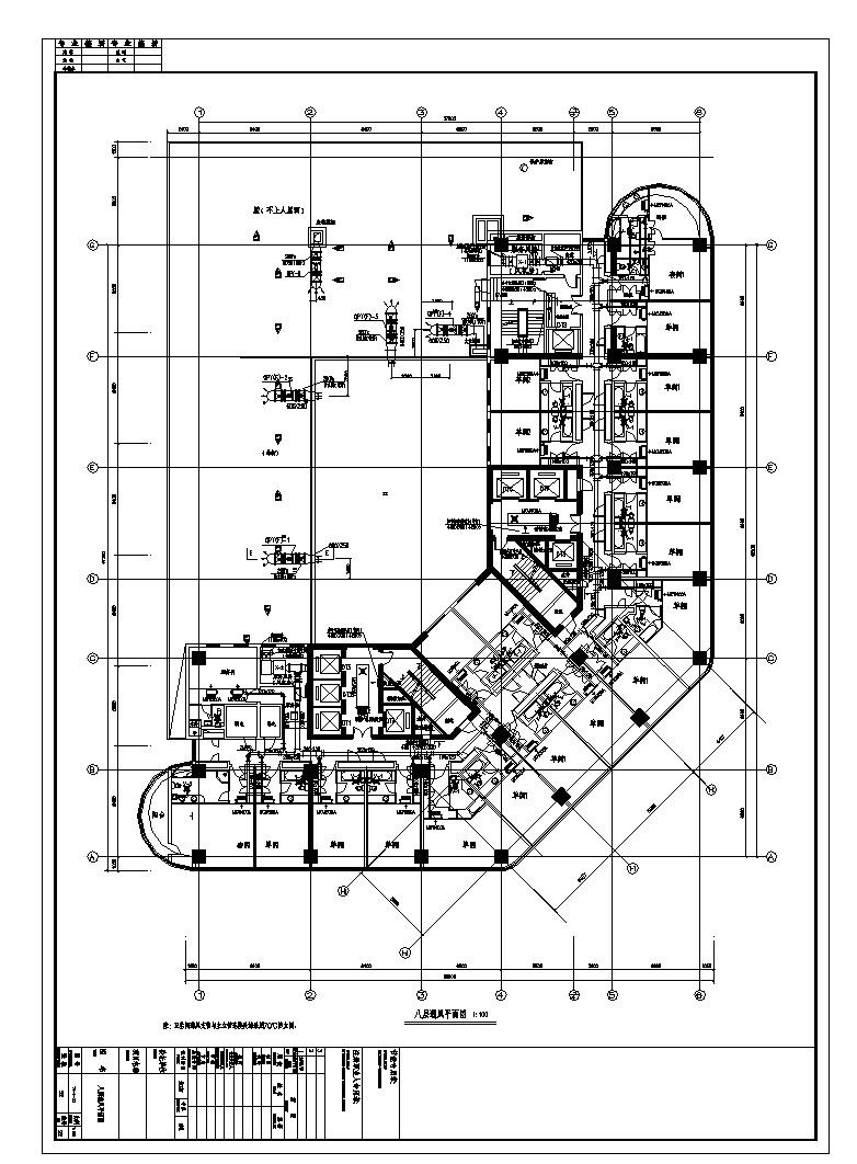 郑州超高层酒店空调通风设计全套cad施工图(包含动力,人防设计)