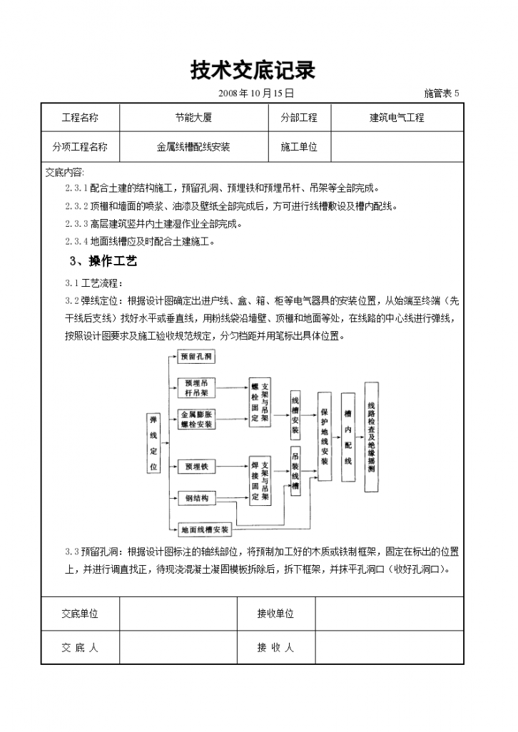 金属线槽配线安装技术交底记录-图二