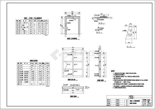 厦门涵闸侧截水墙配筋详细建筑施工图-图一