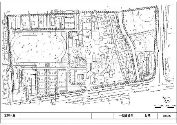 江苏太仓某郊区职教中心校园全套扩建规划方案图-图一
