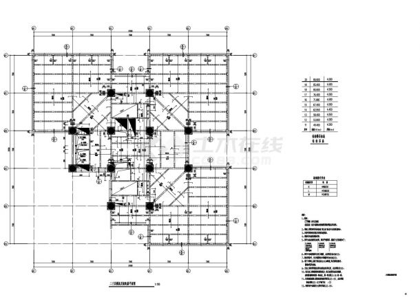 GGS-65 二十层模板及板配筋平面图-图一