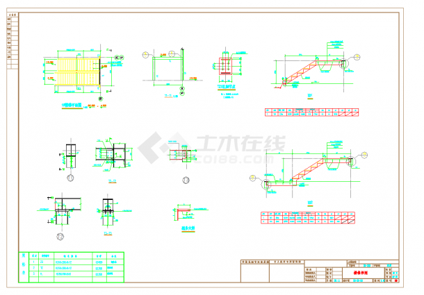某地某钢结构楼梯设计节点构造详图CAD图纸-图一
