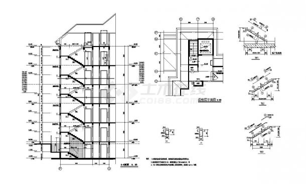 某高层住宅楼梯节点CAD详图-图一