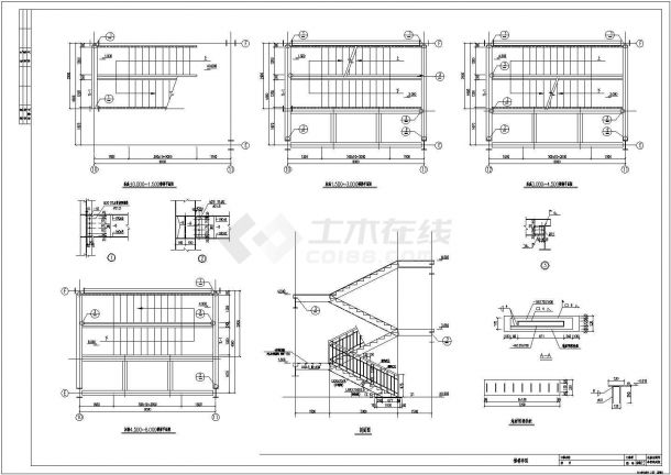 某钢结构楼梯做法节点构造设计施工CAD图纸-图一