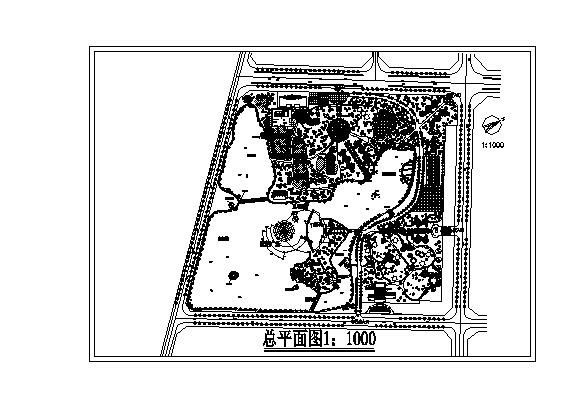 某公园规划设计总平面设计图_图1