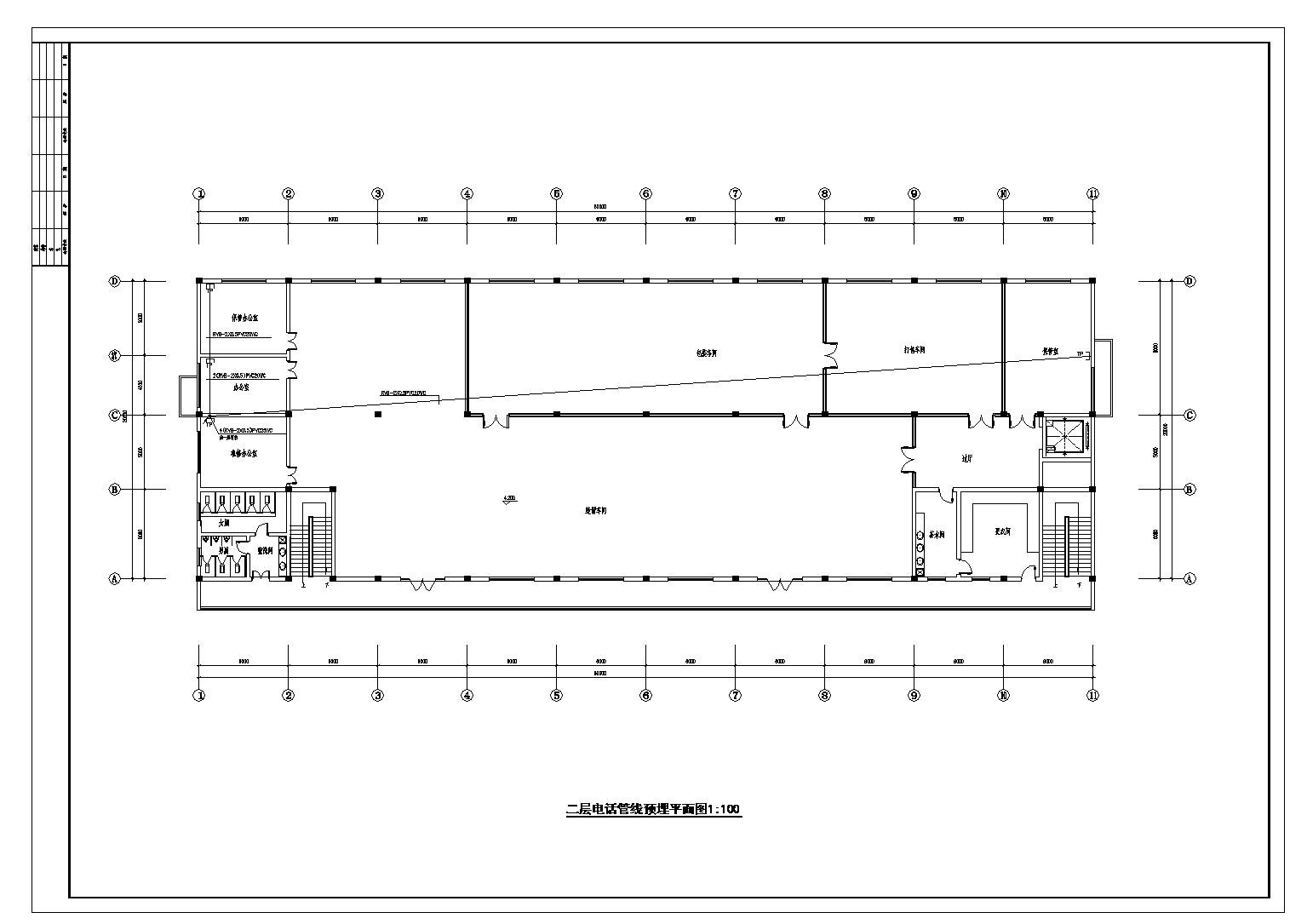 某市区工厂车间电气施工图CAD规划详图