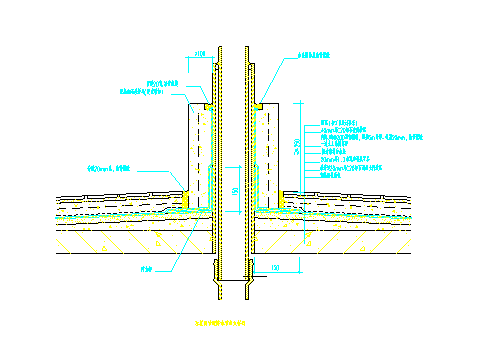 某出屋面管道防水节点大样图