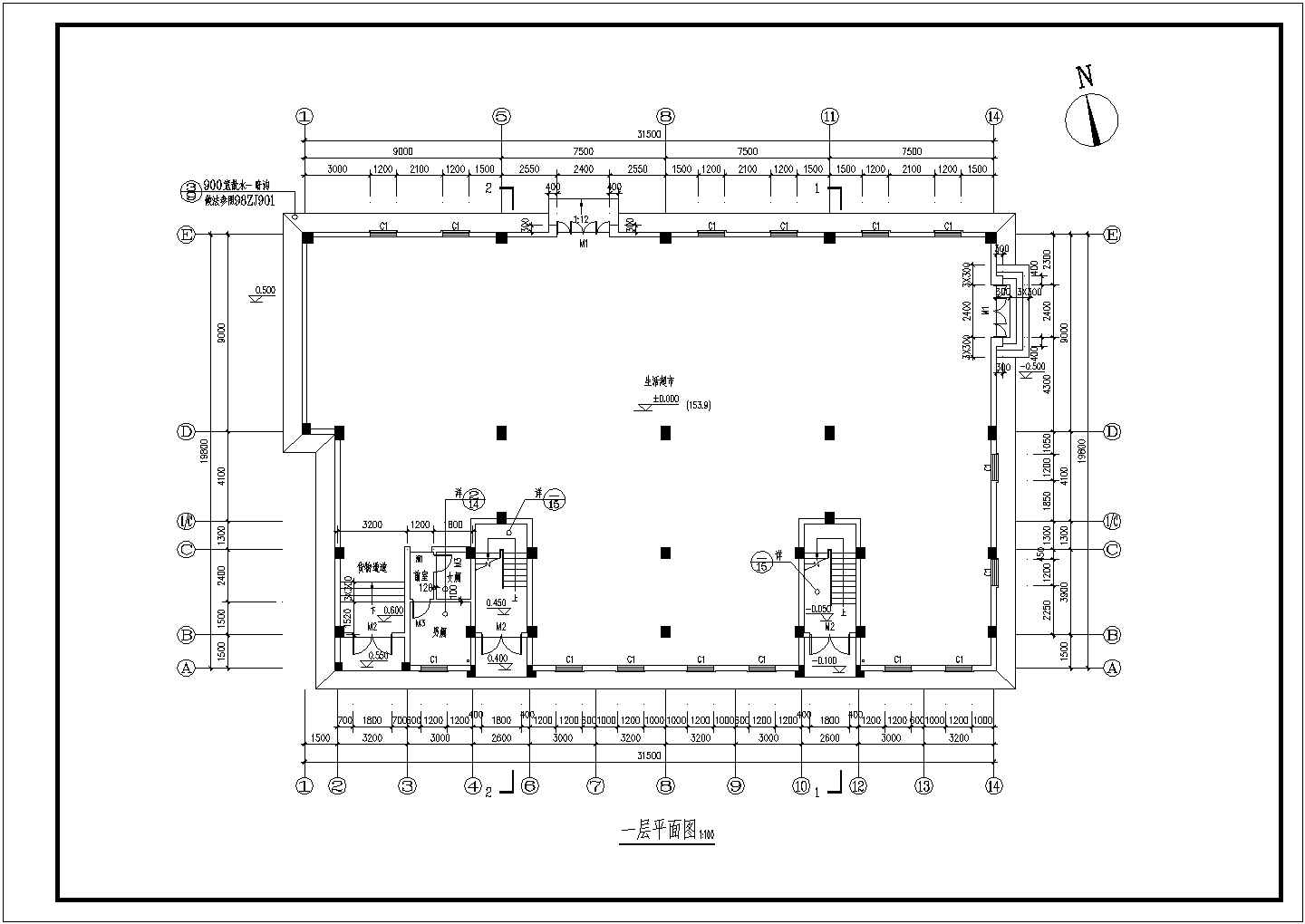 四层古建筑民居施工方案设计CAD图