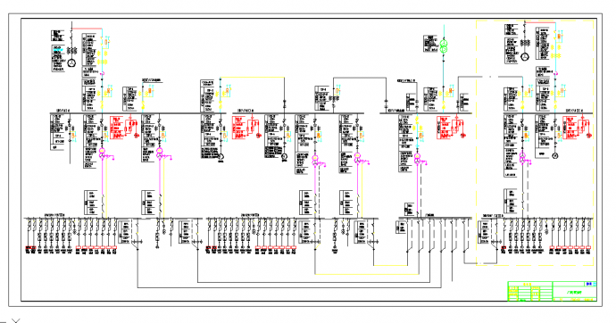 某地某大型发电厂一次接线图CAD图纸_图1