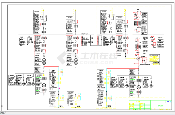 某地某大型发电厂一次接线图CAD图纸-图二