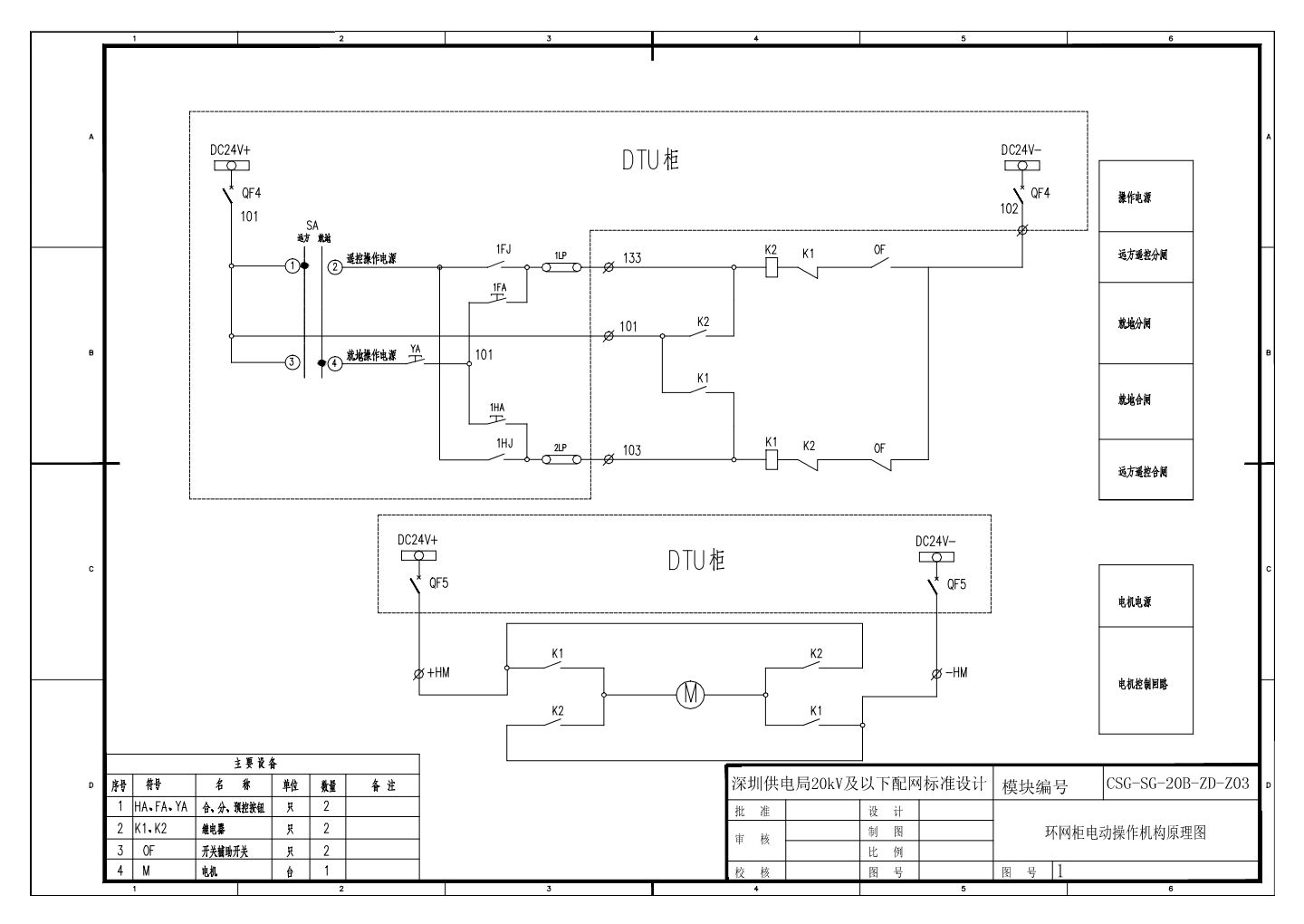 CSG-SG-20B-ZD-Z03-1 环网柜电动操作机构原理图.dwg