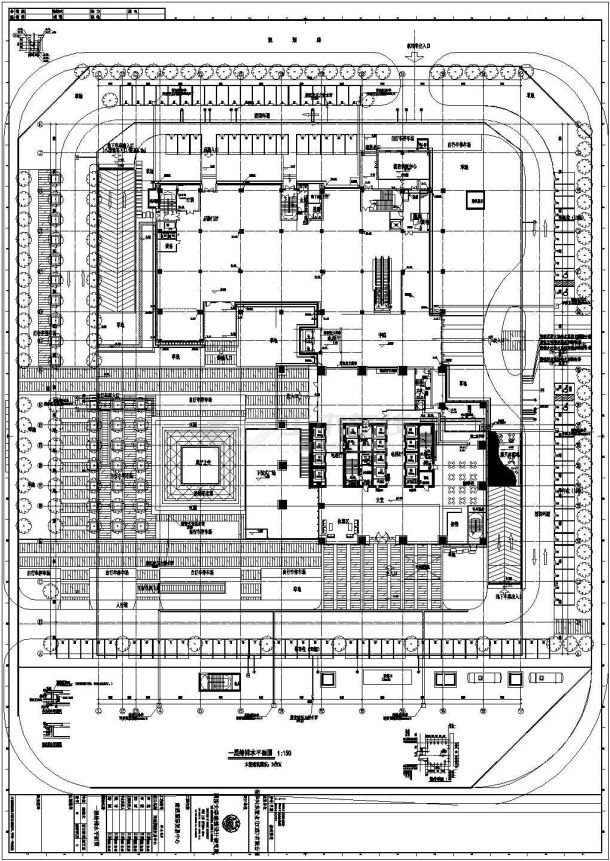 南通国际贸易中心地下及地面一层全套施工cad图-图一