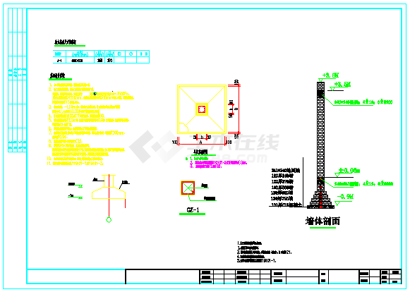 擎天柱广告牌结构施工图（独立基础）-图二