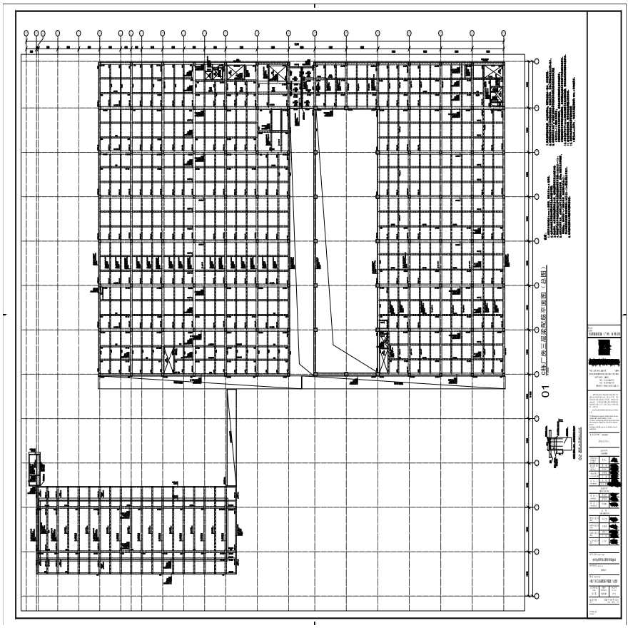 S21-041-C栋厂房三层梁配筋平面图（总图）-A0_BIAD-图一