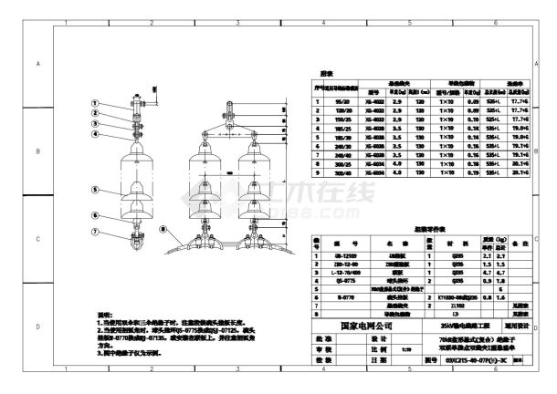 70kN盘形悬式(复合)绝缘子双联单挂点双线夹I型悬垂串-图一