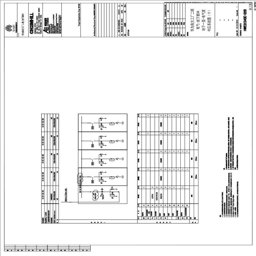HWE2C043E-0210电气-地下室04地下一层-电气室中压系统图（十）.pdf-图一