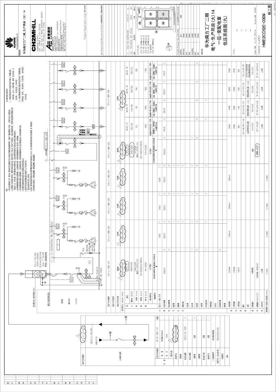 HWE2CD12E-0309电气-生产用房(大)14一层-变配电室低压系统图(九).pdf-图一