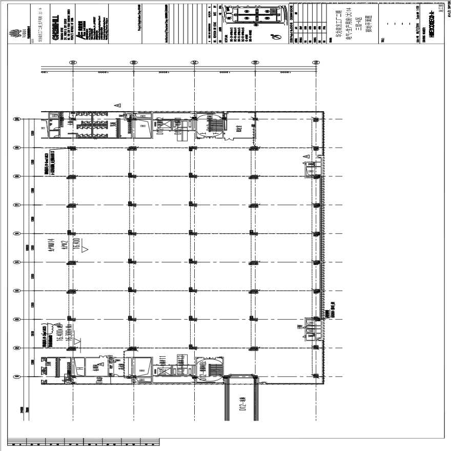 HWE2CD12EG3-A-电气-生产用房(大)14三层-A区接地平面图.pdf-图一