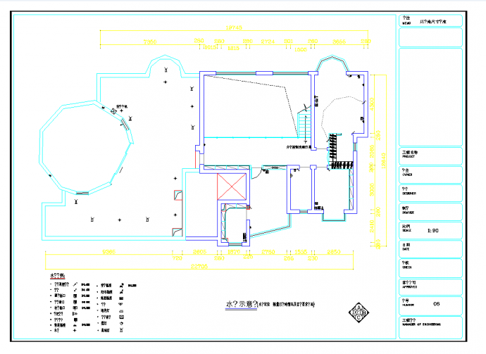某地某顶楼复式装饰施工图CAD图纸_图1