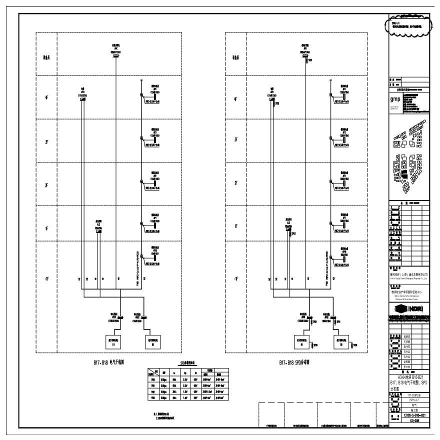 A3-04 地块 B16-B21 B17 、 B18 电气干线图、 SPD 分布图.pdf-图一