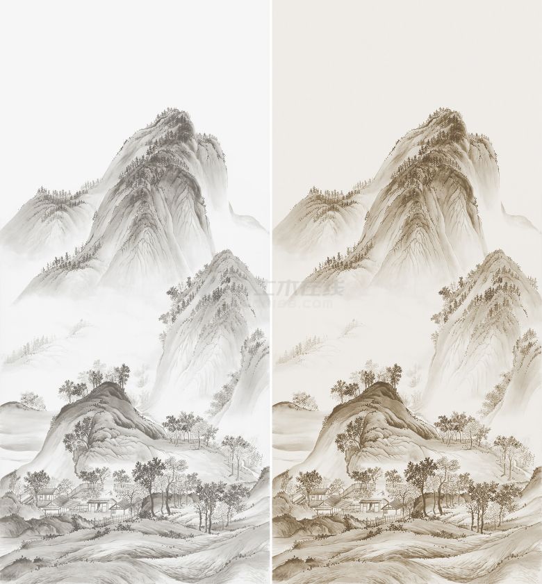 中式山水壁纸壁画 (6).jpeg-图一