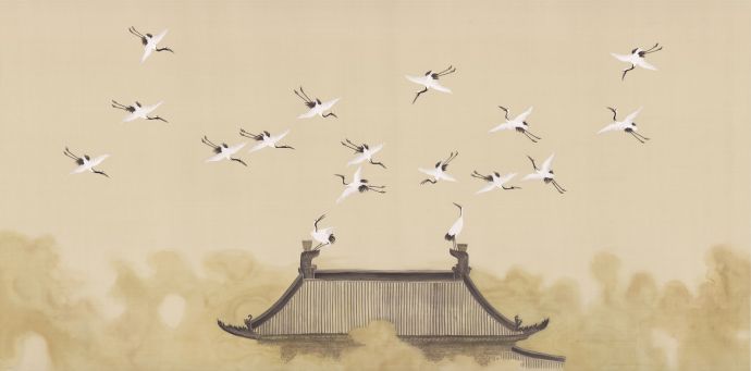 中式仙鹤图壁纸壁画 (20).jpg_图1