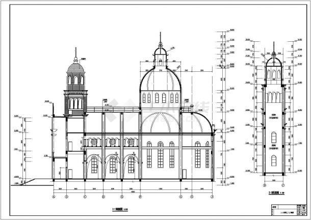 5层天主教教堂建筑设计施工图-图二