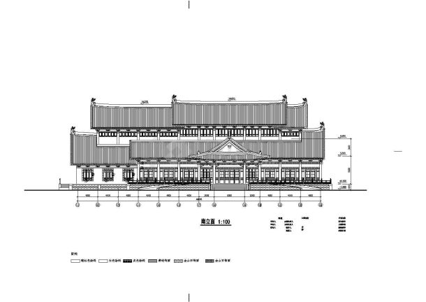 扬州某小型公寓古建筑施工设计全套cad图纸-图二