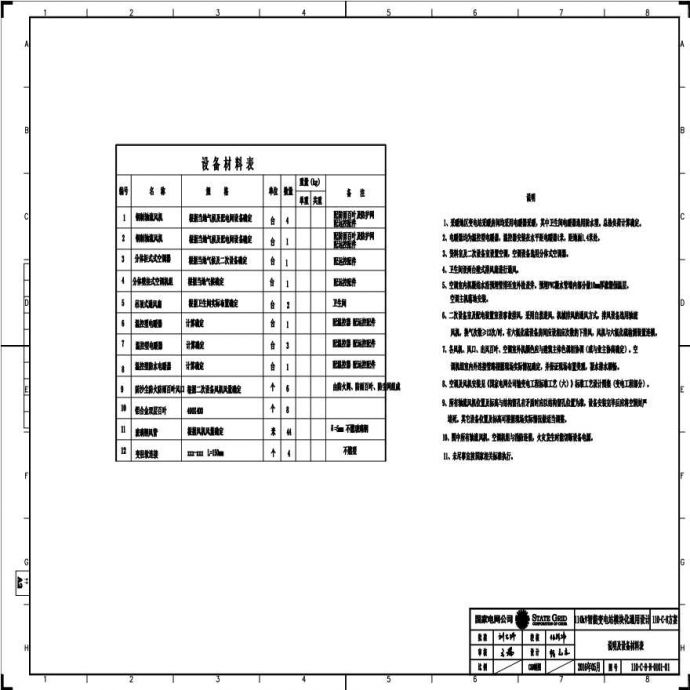 110-C-8- 说明及设备材料表.pdf_图1