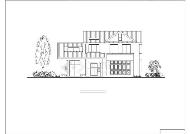 180平米2层混合结构独栋别墅建筑+结构设计CAD图纸-图二