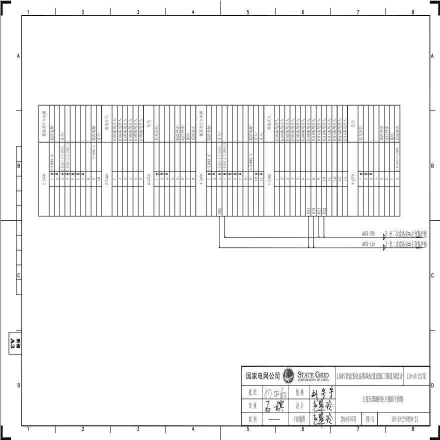 110-A3-2-D0204-21 主变压器测控柜左侧端子排图.pdf-图一