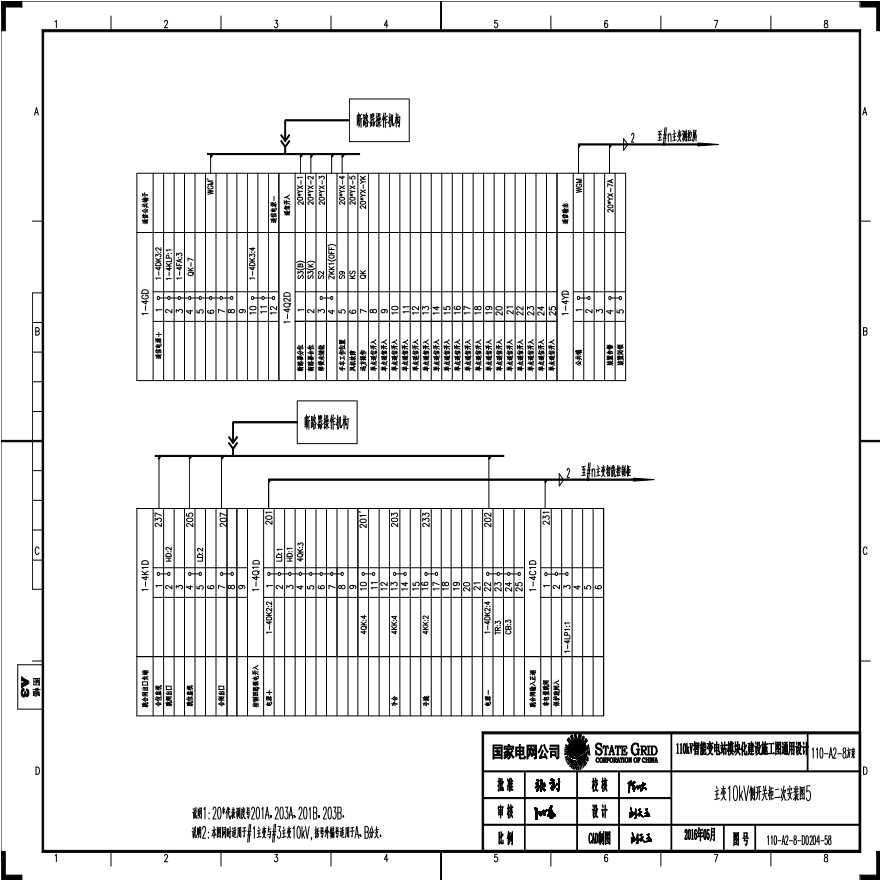 110-A2-8-D0204-58 主变压器10kV侧开关柜二次安装图5.pdf-图一
