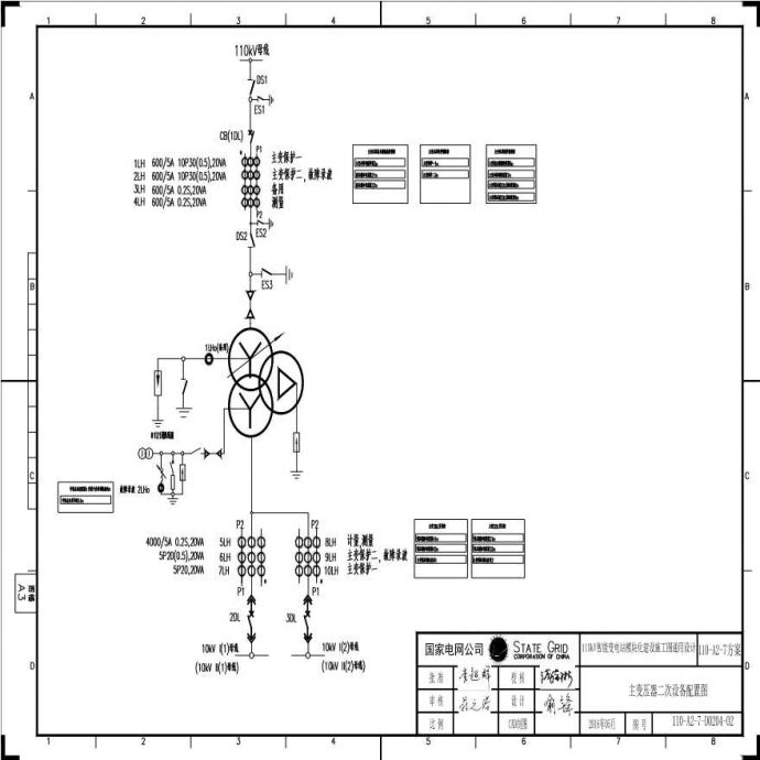 110-A2-7-D0204-02 主变压器二次设备配置图.pdf_图1