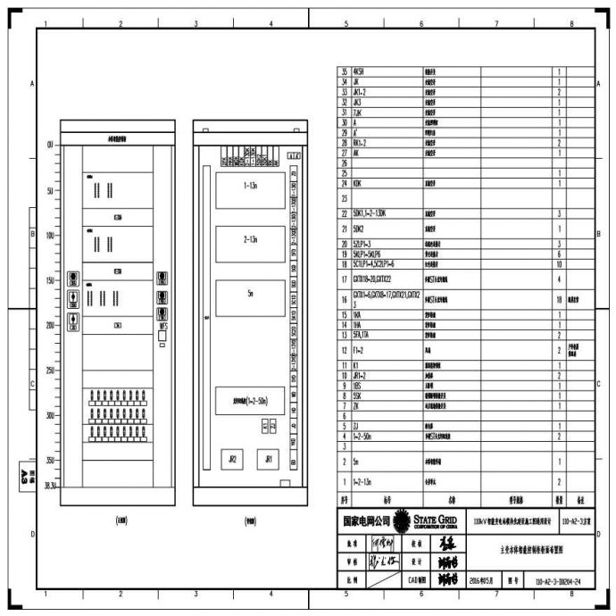 110-A2-3-D0204-24 主变压器本体智能控制柜柜面布置图.pdf_图1
