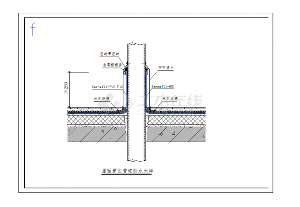 某地上人屋面防水做法详图渗耐空铺系统CAD图纸-图一