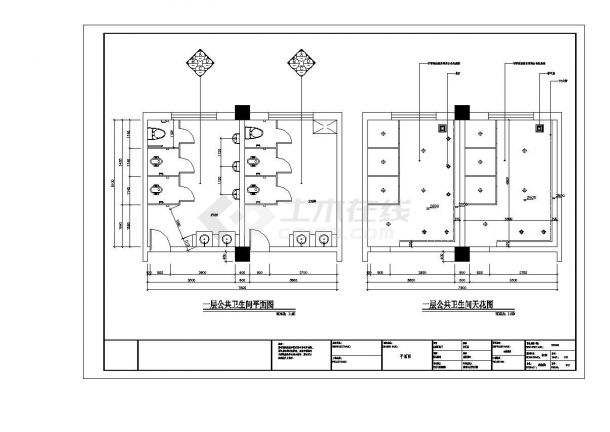 某市区藏式酒店公共卫生间结构布置CAD参考详图-图一