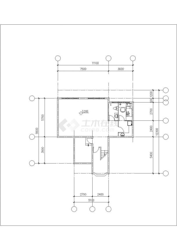 405平米2+1层砖混结构单体别墅建筑设计CAD图纸（含地下室层）-图一