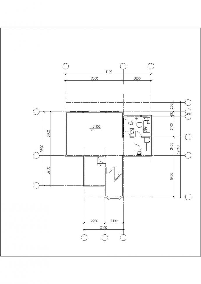405平米2+1层砖混结构单体别墅建筑设计CAD图纸（含地下室层）_图1