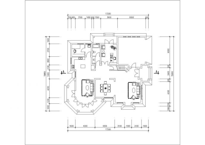 337平米2层混合结构单体别墅平面设计CAD图纸_图1